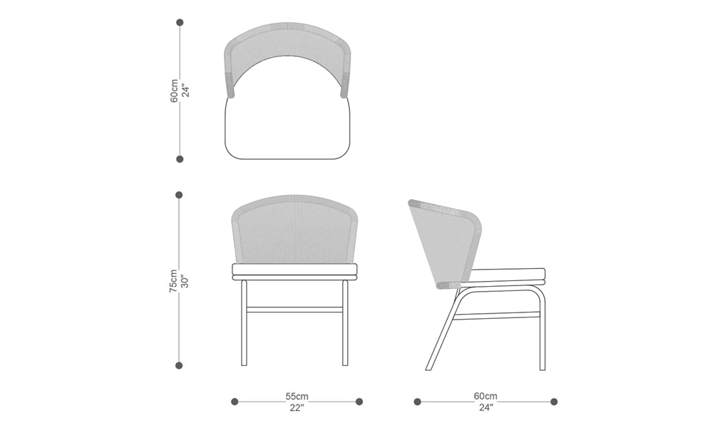 Image of the main dimensions of the product